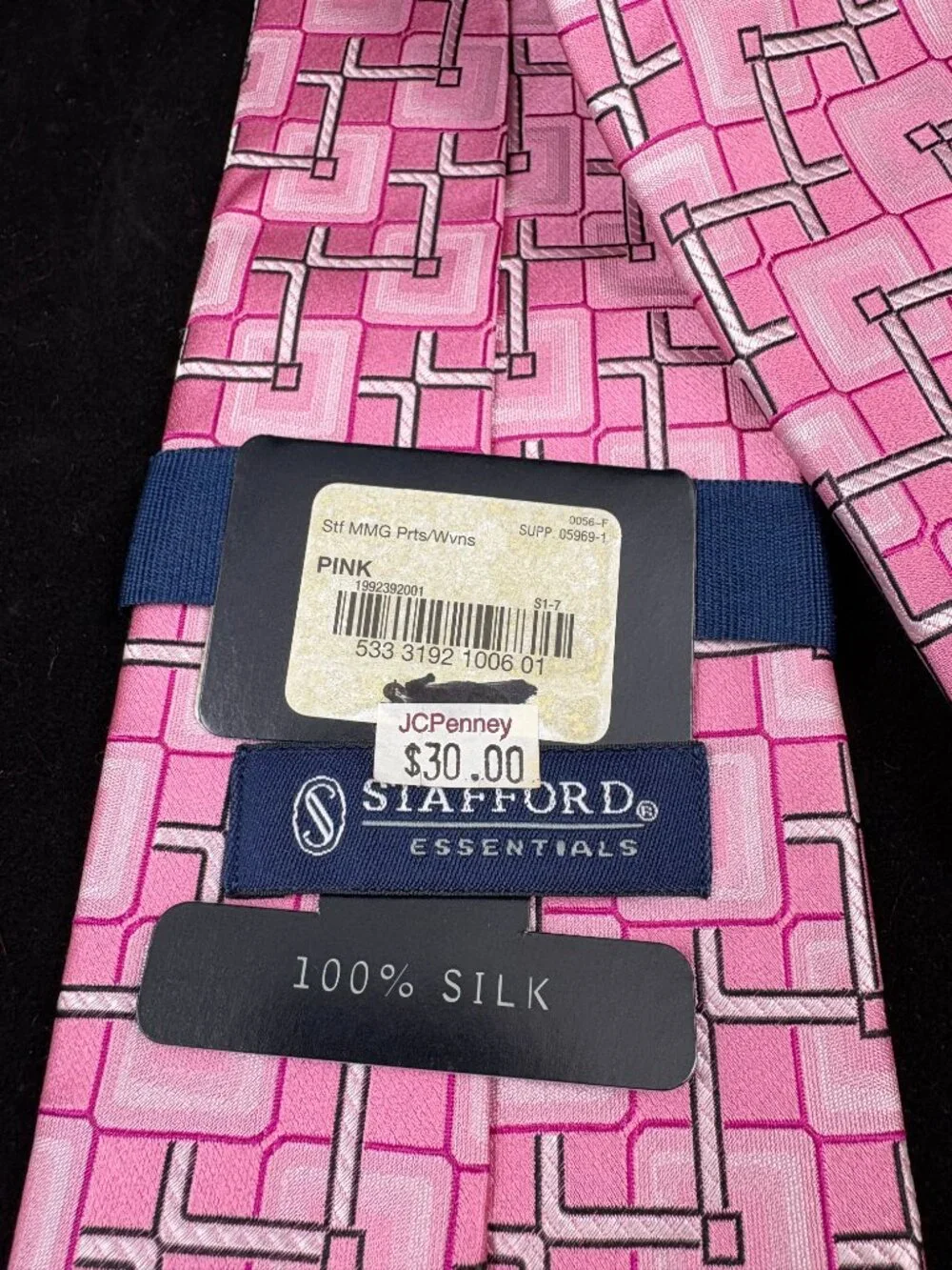 Stafford Essentials Men's Tie Pink Silk NEW